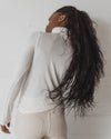 BASERANGE French bamboo fiber high collar T-shirt top soft and comfortable skin-friendly BAS-TOTN-BL-000-UNDYED